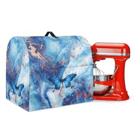 Blue Marble and Butterfly Mixer Covers Stand Mixer Dustproof Cover Compatible with Kitchen Aid Mixer Washable Stand Mixer Covers for 6-8 Qt Mixer