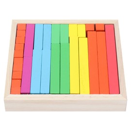 Shanrya Wooden Counting Sticks, Wooden Cuisenaire Rods Individual Kit, Valuable Release Imagination Counting Sticks Brightly Colored Color and Animal Identification for Counting