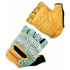 AERO|TECH|DESIGNS | Crochet Cycling Gloves | Extra Thick Gel Padded Palms | Medium | Sea Foam