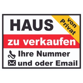 HB-Druck Haus Verkaufsschild von privat Sign A5 (148 x 210 mm)