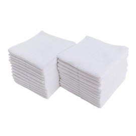 Glynniss Dishcloths Kitchen Highly Absorbent Dish Rags 100% Cotton Dish Cloths for Washing Dishes, Cleaning (11 x 11 Inches, 24 pcs, White)