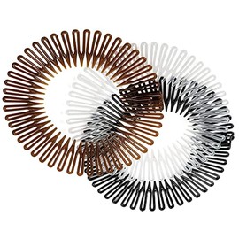 Vivana Pack of 3 Flexi Combs Zigzag Headband Stretch Sport Non Slip Hair Band Black Clear Brown