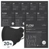 Flow KF94 Angel Beak-shaped Mask ML Medium/Large, 5-pack, 20 pcs, Black / 플로우 KF94 천사 새부리형 마스크 ML 중대형, 5개입, 20개, 블랙