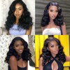 meiliprotea 16" Short Body Wave Synthetic Wig Side Part Bob