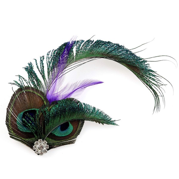 RUNHENG Handmade Feather Peacock Hair Clip