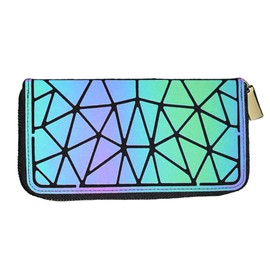 RANSUU Geometric Long Wallet and Purse - Fashion Luminous Grid Zip Code Purse Wallets for Women NO.2, No.2, Modern