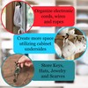 SYNRA Wall Hooks, Transparent Adhesive Hangers, Rotatable Stainless Steel Hooks,