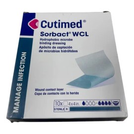 Cutimed Sorbact Wcl 10x10cm, Caja 10 Pzas, Nofactura Azul Oscuro