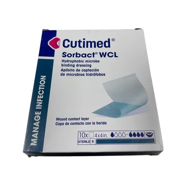 Cutimed Sorbact Wcl 10x10cm, Caja 10 Pzas, Nofactura Azul Oscuro