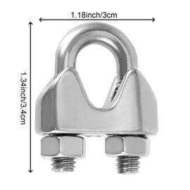 SEUNMUK 40 Pack 5/16 Inch Wire Rope Clamp, 304 Stainless Steel M8 Wire Rope Cable Clip Clamp, Premium and Strong U Bolt Saddle Guy Fastener, Silver