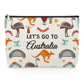 Australia Trip Gift Australia Lover Makeup Bag Travel Themed Gifts for Best Friend Sister Australian Vacation Lover Cosmetic Bag Traveling Graduation Present Travel Pouch for Birthday Christmas