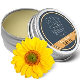 The Ilex Wood - All-Natural Skin Balm - Vegan Calendula Salve - soothes rashes, itching, dry skin, eczema, cruelty free, plastic free, handmade in the UK - 100ml