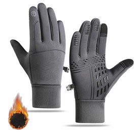Minicoco Warm Winter Gloves Unisex Touchscreen Gloves Non Slip Thermal Gloves Windproof Winter Gloves for Men Women Walking Riding Driving Cycling (Grey)
