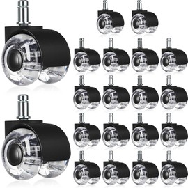 BBTO 20 Pcs Office Chair Wheels Replacement Bulk 2 Inch Swivel Heavy Duty Caster Wheels Rolling Desk Chair Casters Quiet for Hardwood Floors and Carpets, Easy Installation and Universal Fit