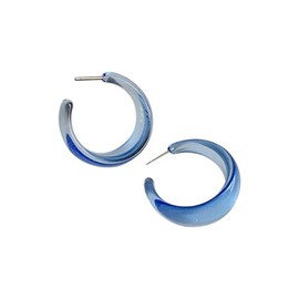 Colorful C shape Hoop Earrings for Women Resin Acrylic Y2k Multicolor Chunky Big Lightweight Jewelry-Blue