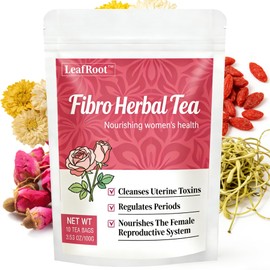 Leafroot Fibro Herbal Tea for Women Natural Remedy, Womb Cleanse & Restore Hormone Balance, with Honeysuckle, Chrysanthemum, Rose, Ginger, Wolfberry & Jujube