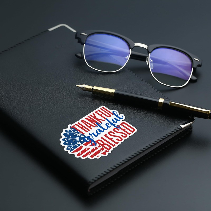 Thankful Grateful Blessed Vinyl Waterproof Sticker Decal Car Laptop Wall