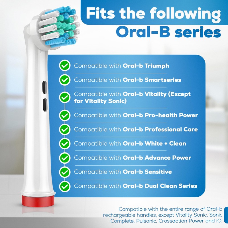 Replacement Toothbrush Heads Compatible with OralB Braun - Pack of
