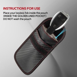 luwiscook Faraday Pouch for Car Keys, 2Pcs Faraday Bag - Car Key Signal Blocking Bag RFID Blocker Pouch for Car Security, Anti-Theft Remote Entry Keyless Fobs Protection