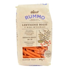 Rummo Rummo Pennette Lenticchie Rosse No.70 - Premium Gluten-Free Red Lentil Pasta, Naturally High in Protein, 300 g (Pack of 1)