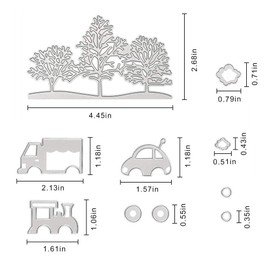 Tree and Car Cutting Dies Stencil Metal Template Molds, Embossing Tool Die Cuts for Card Making Album Paper Scrapbooking DIY Etched Dies Craft