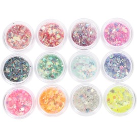 Zerodeko Gel Brillo Corporal y Gel Purpurina para Rostro y Cabello 12 Colores para Fiestas y Festivales Maquillaje Corporal Multifuncional Set 12 Piezas