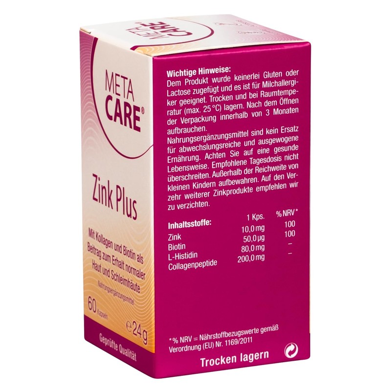 META CARE Zinc Plus - Innovative Combination with Collagen and