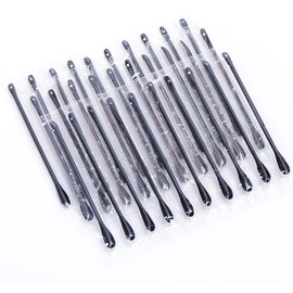 100Pcs Disposable Plastic Blackhead Remover Pimple Popper Tool Professional Double Headed Blackhead Extractor Removal Stick Cotton Swab Beauty Tool, Black