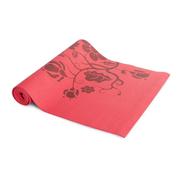 Tone Fitness Yoga Mat with Floral Pattern, Red