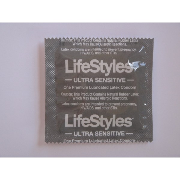 Lifestyles ULTRA SENSITIVE Lubricated Condoms - Also available in quantities of 12, 25, 50 - (100 condoms)