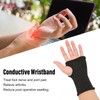 2pcs Conductive Wristband Reduce Pain Swelling Silver Fiber Elastic for