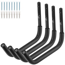 Kayak Storage Hooks, 15.3Inch Wall Mounted Garage Kayak Hanger, 2 Pairs Heavy Duty Canoe Garage Storage Utility Racks for Paddle Board, Ladder, Surfboard, Snowboard, Bike (Load Copacity 50LB)