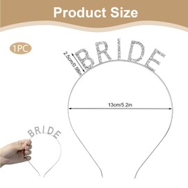 Eleganter Bride Haarreif – Silberner Bride to Be Haarreifen mit Strass, stilvoller Braut Haarschmuck für Damen zur Hochzeit, Junggesellinnenabschied, Geburtstag oder Bridal Shower