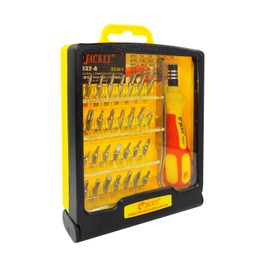 Jackly Schraubendreher Set 32-in-1 verschiede Bits und Schraubendreher, Pinzette, gelb, JK6032-A