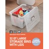 WYT 32 Qt Plastic Storage Bin Organizing Container with Durable