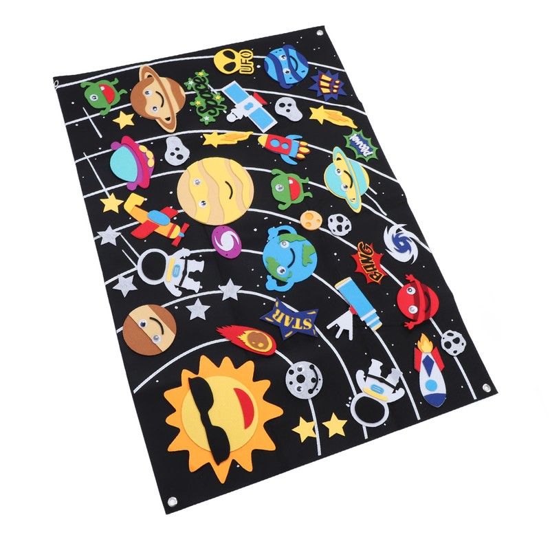 45pcs Outer Space Felt Story Board 3.5in Storytelling Educational DIY