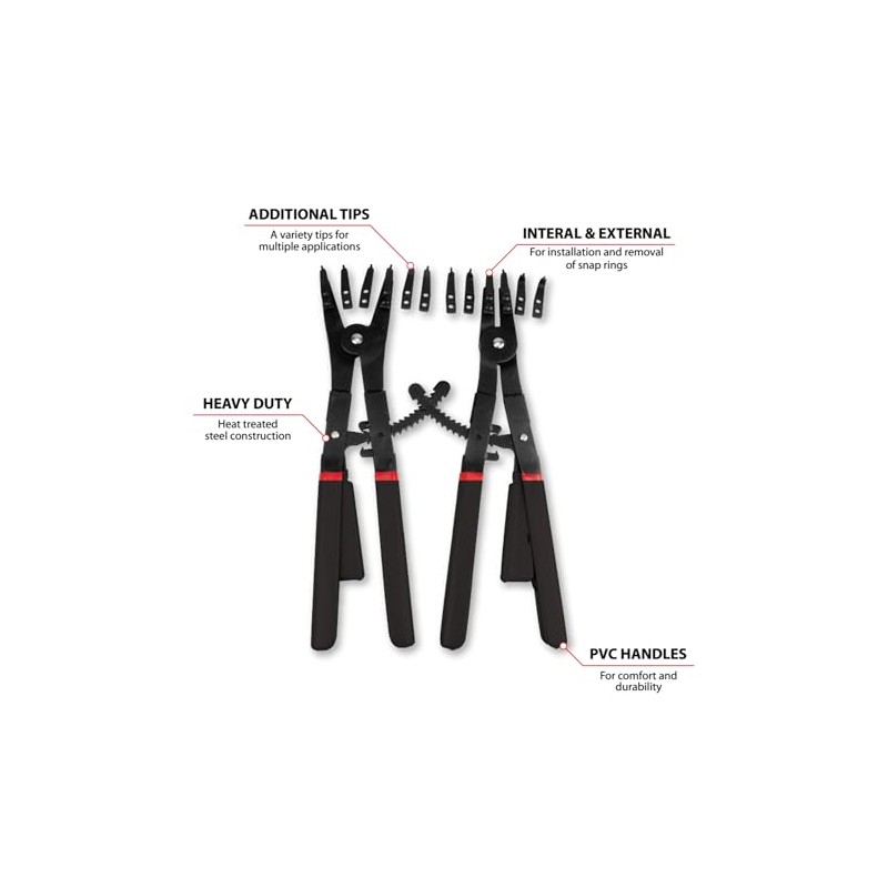 Performance Tool W88015 Heavy Duty Snap Ring Pliers Set for