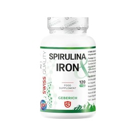 Nahrungsergänzung Iron Spirulina – Energie und Allgemeines Wohlbefinden – mit Spirulina, Eisen und Vitamin B12 – 120 Kapseln
