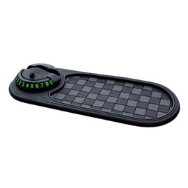 Multifunction Car Anti-Slip Mat Auto Phone Holder, Rotatable Car Phone Holder Dashboard Mat, Multi Function Anti Slip, with Parking Number Sticker, for Phones, Glasses, Keys