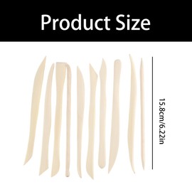 10Pcs Wooden Clay Sculpting Tools Set, Double Ended Clay Modeling Tools, Polymer Clay Tools, DIY Wood Pottery Clay Tool Sculpting Kit for Ceramics Soap Carving Detailing Clay Supplies, 6.2inch