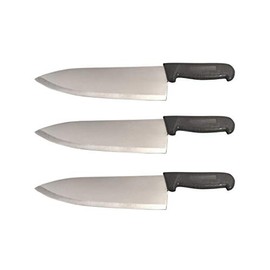 10" Chef Knife Cozzini Cutlery Imports - Choose Your Color - Razor Sharp Commercial Kitchen Cutlery - Cook's Knives (3 Pack - Black)