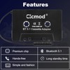 CICMOD BT 5.1 Car Cassette Adapter with Built-in Microphone Hands-Free