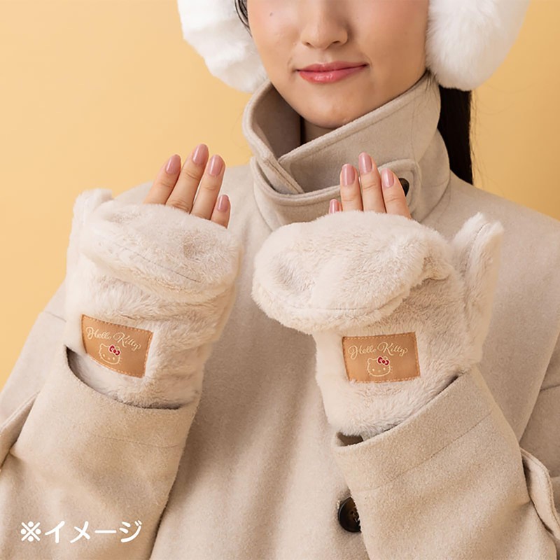 Sanrio 379522 Faux Fur Mittens My Melody Gloves Finger Out