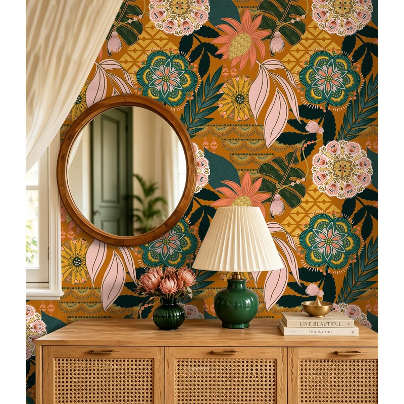 Wallpaper Peel and Stick Renter Friendly Textured Wallpaper Boho