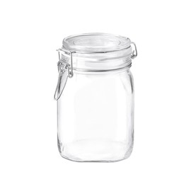 Bormioli Rocco Fido, 2 Pack, 33.75 Oz. Food Storage Glass Jars, Airtight Rubber Seal & Glass Lid, with Stainless Wire Clamp, Mason Jar, Made in Italy