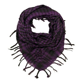 TrendsBlue Trendy Plaid & Houndstooth Check Soft Square Scarf, Purple & Black