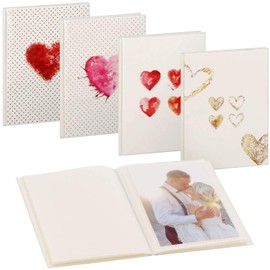 Hama Lazise Soft Cover Photo Album 24 Pages Holds 24 Photos 4 x 6 Inches (10 x 15 cm) - Durable - Anecdotes - Protects Photo - Mini Album - 4 Random Hearts