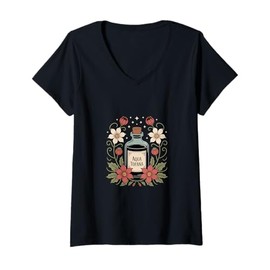 Womens Aqua Tofana Apothecary Funny Women Poison Feminist V-Neck T-Shirt