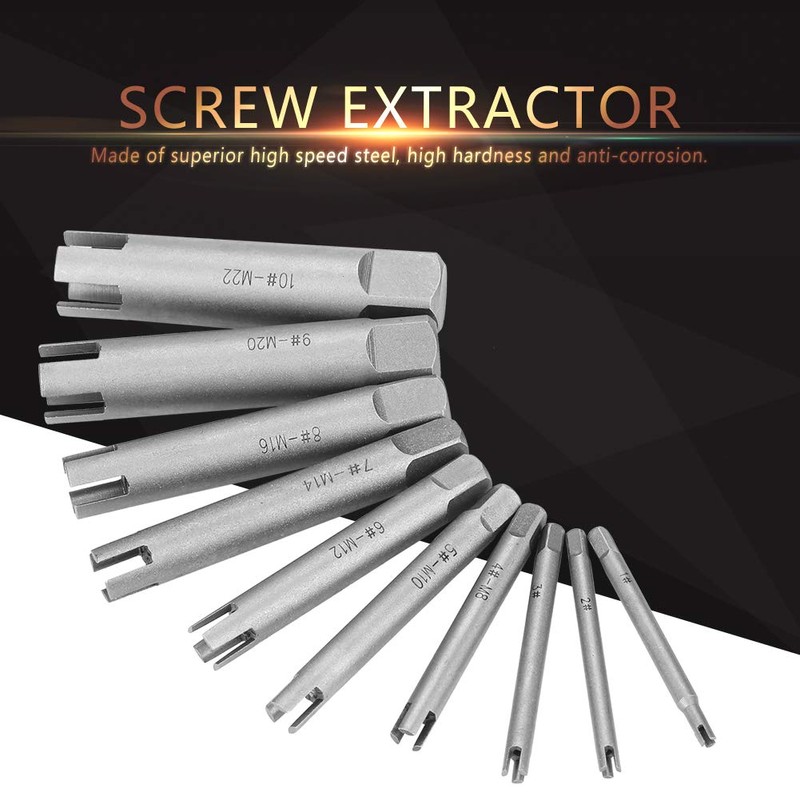 Stripped Screw Tap Extractor Set,Steel Broken Head Taps Remover,High Speed