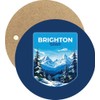 Brighton Utah Ski Resort Mountain Design Souvenir Round Wooden 2.5”